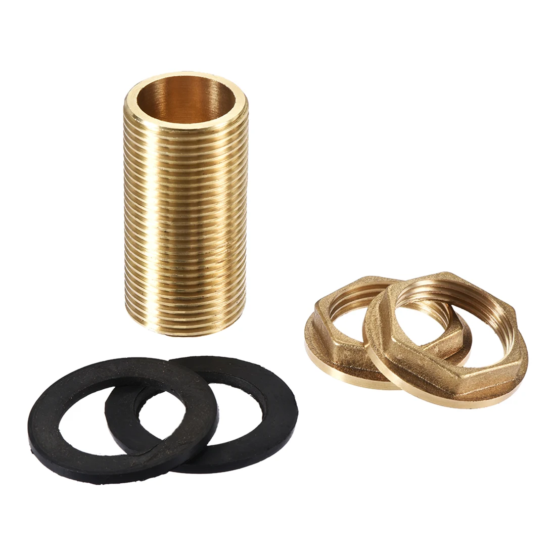 Uxcell Schott Montage, G3/4 Männlichen, Rohr Adapter Schlauch Fitting, mit Silikon Dichtungen, für Wasser Tanks, Messing, Gold-Ton