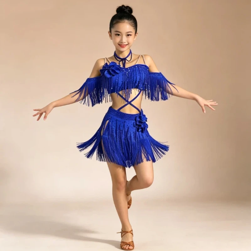 

Latin Dance Competition Costume, Girls' Tassel Dress Performance Costume, Adult Performance Costume, Advanced Art Exam Costume