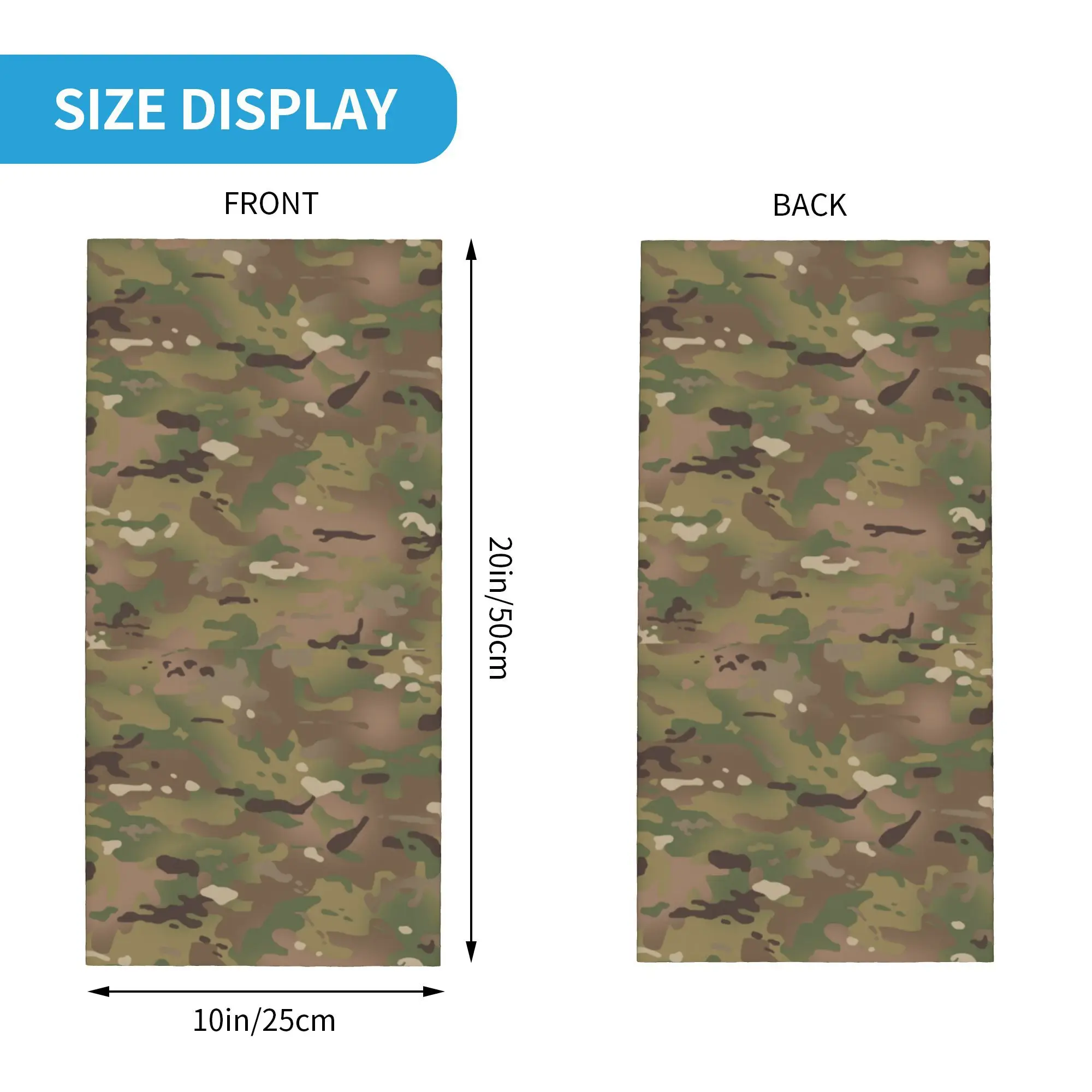 Chusta Bandana z Własnym Wzorem Kamuflażu Wojskowego Ocieplacz na Szyję Męski Damski Zimowy Szalik Narciarski Turystyczny Komin Taktyczny Wojskowy Maskownica na Twarz