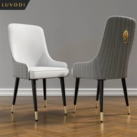 LUVODI Dining Chairs Set of 2 Luxury Microfiber Leather Leisure Chair with Lion Knocker Kitchen Table Chairs for Restaurant