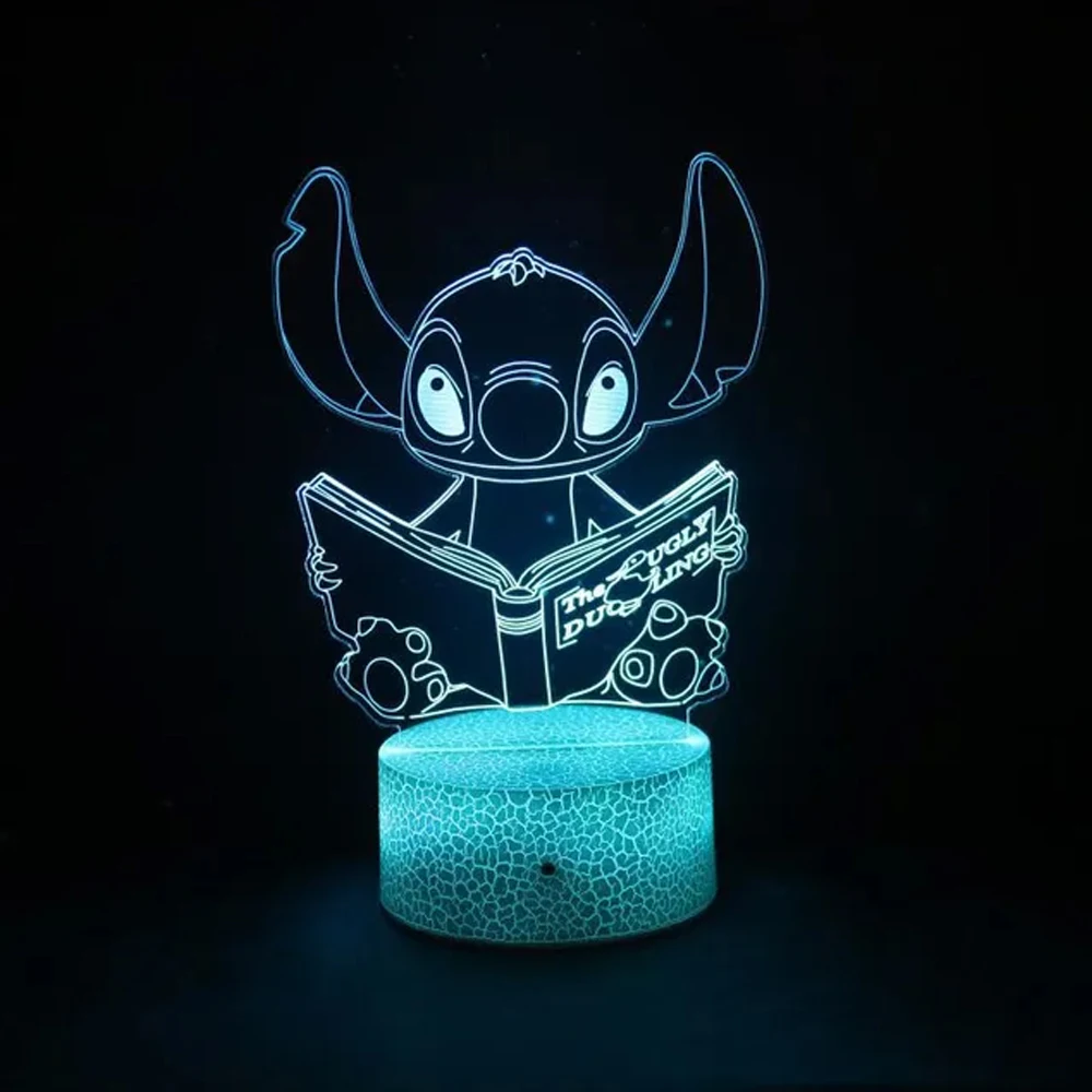 Stitch Lamp 16Colors 3D Night Light with Remote Control Room Decor Valentine\'s Day Anniversary Birthday Present Christmas Gifts