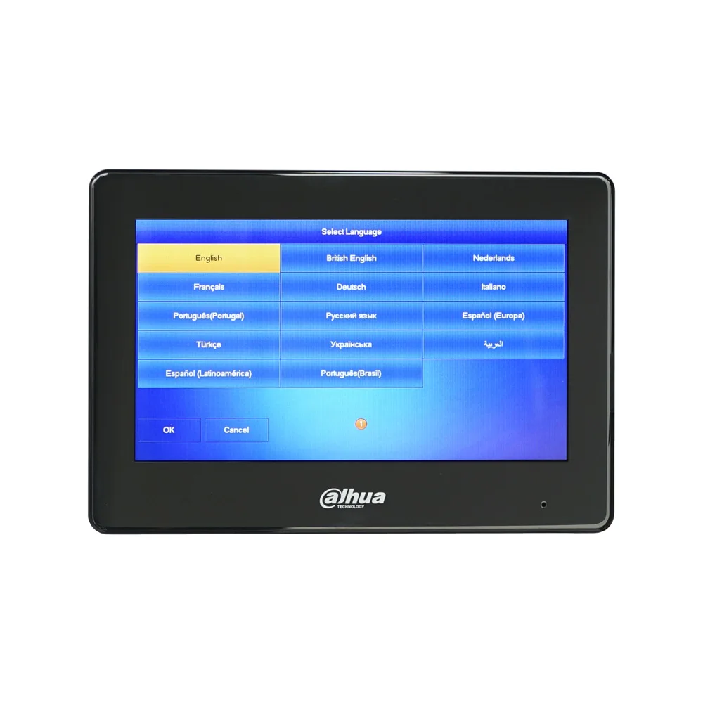 Dahua Multi-Language IP Video Intercom KIT,VTO2202F-P-S2 & VTH5421HB & PoE switch