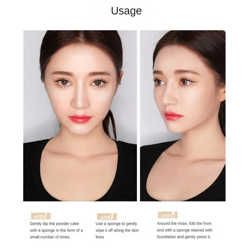 라메밀라 파우더 컨실러 브라이트닝 오일 컨트롤 메이크업 프레스 파우더, 파운데이션 메이크업 베이스 화장품, 1 개, 2 개, 3 개