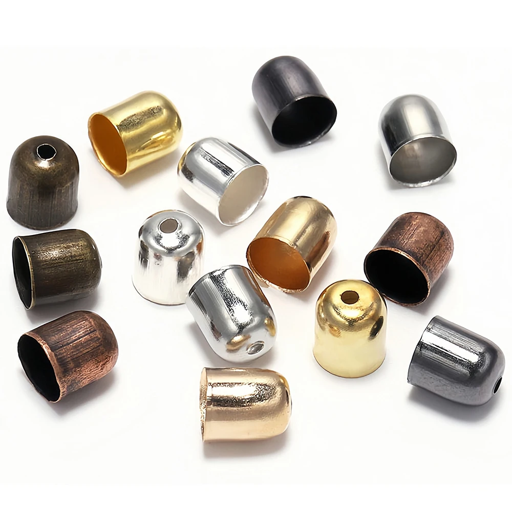 50-200 Stück Perlenkappen, Endkappen, Quastenkappen, Lederschnurverschlüsse für die Herstellung von Modeschmuck, DIY handgemachter Schmuck. – Detail 4