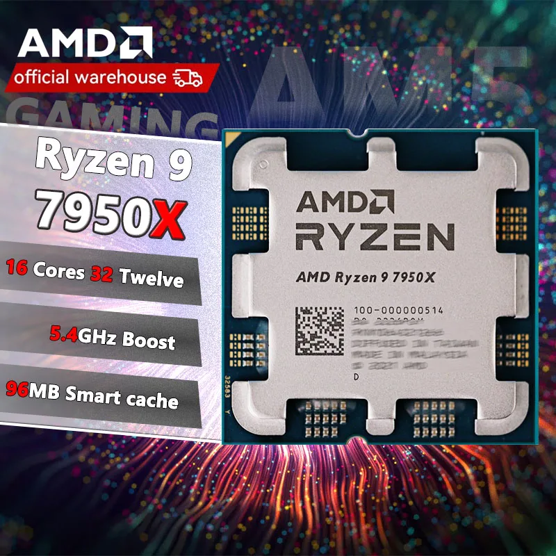 

AMD New Ryzen 9 7950X R9 7950X 4,5 ГГц 5NM L3 = 64M 100- 000000514 Розетка АМ5, но без вентилятора