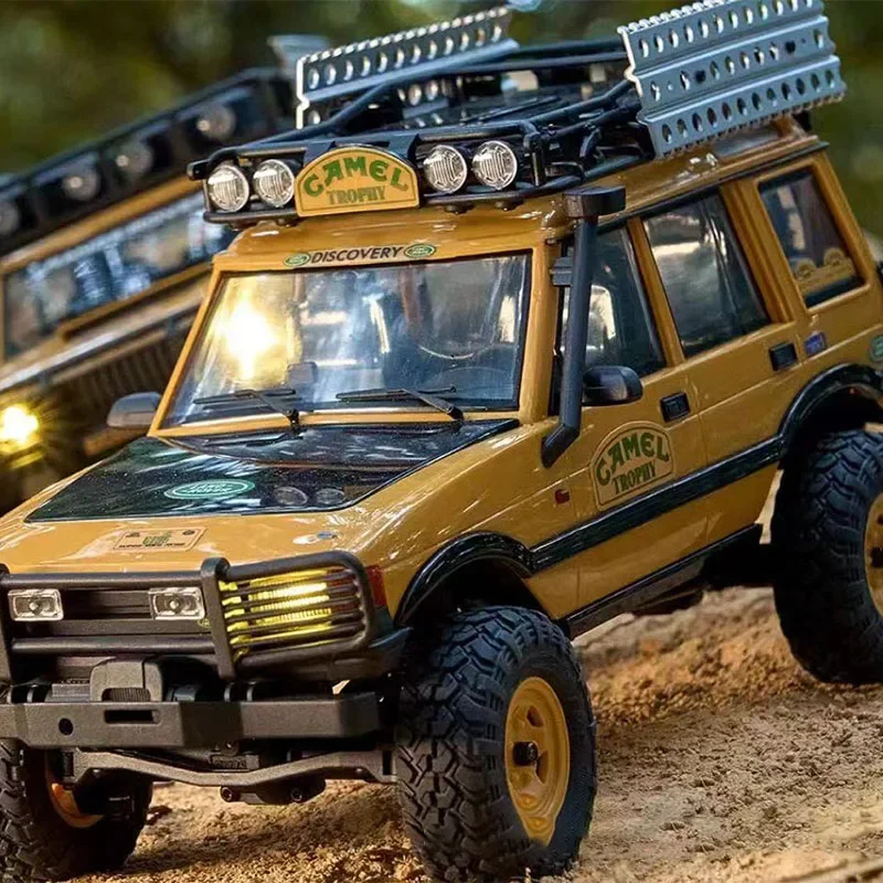 Fms fcx24m 1:24 copo de camelo simulação defensor 90/110 primeira geração range rover discovery escalada off road veículo presente