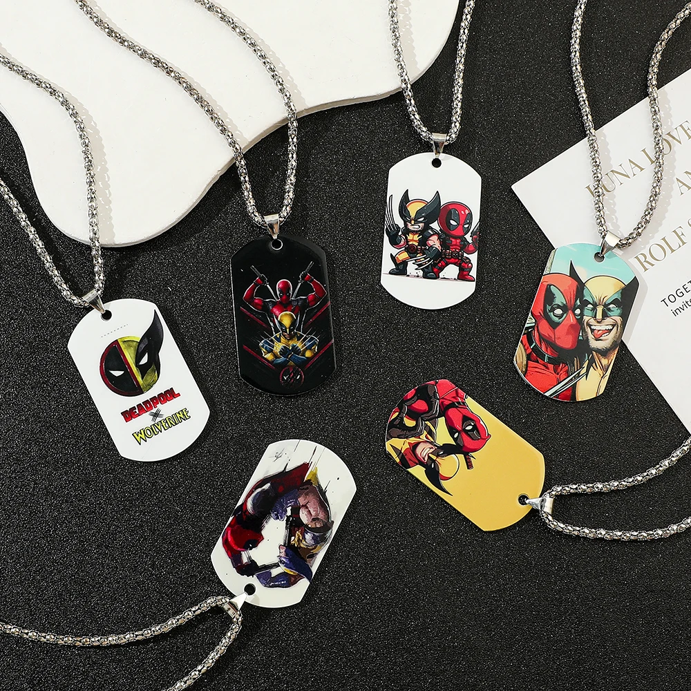 Collier pendentif en acier inoxydable Deadpool & Wolverine, style tendance, bijou cosplay, cadeau pour homme