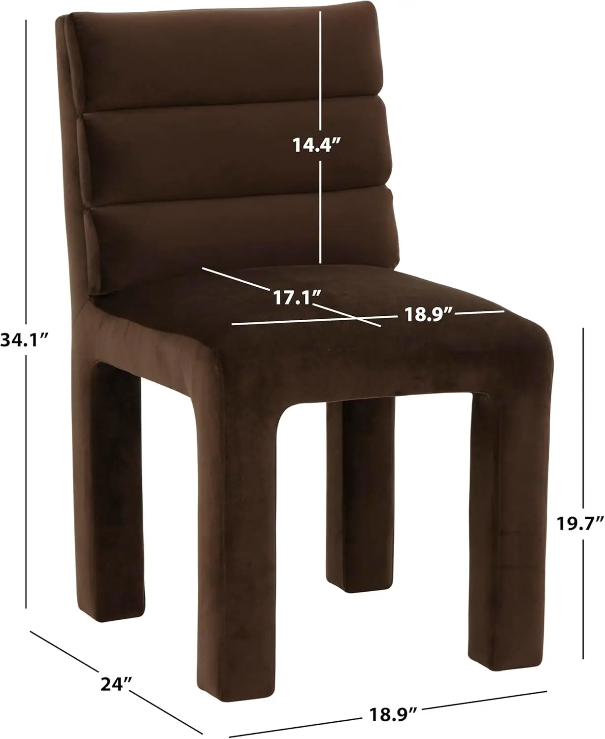 Couture Collection Pietro Dark Brown Velvet Tufted Dining Chair (Fully Assembled)