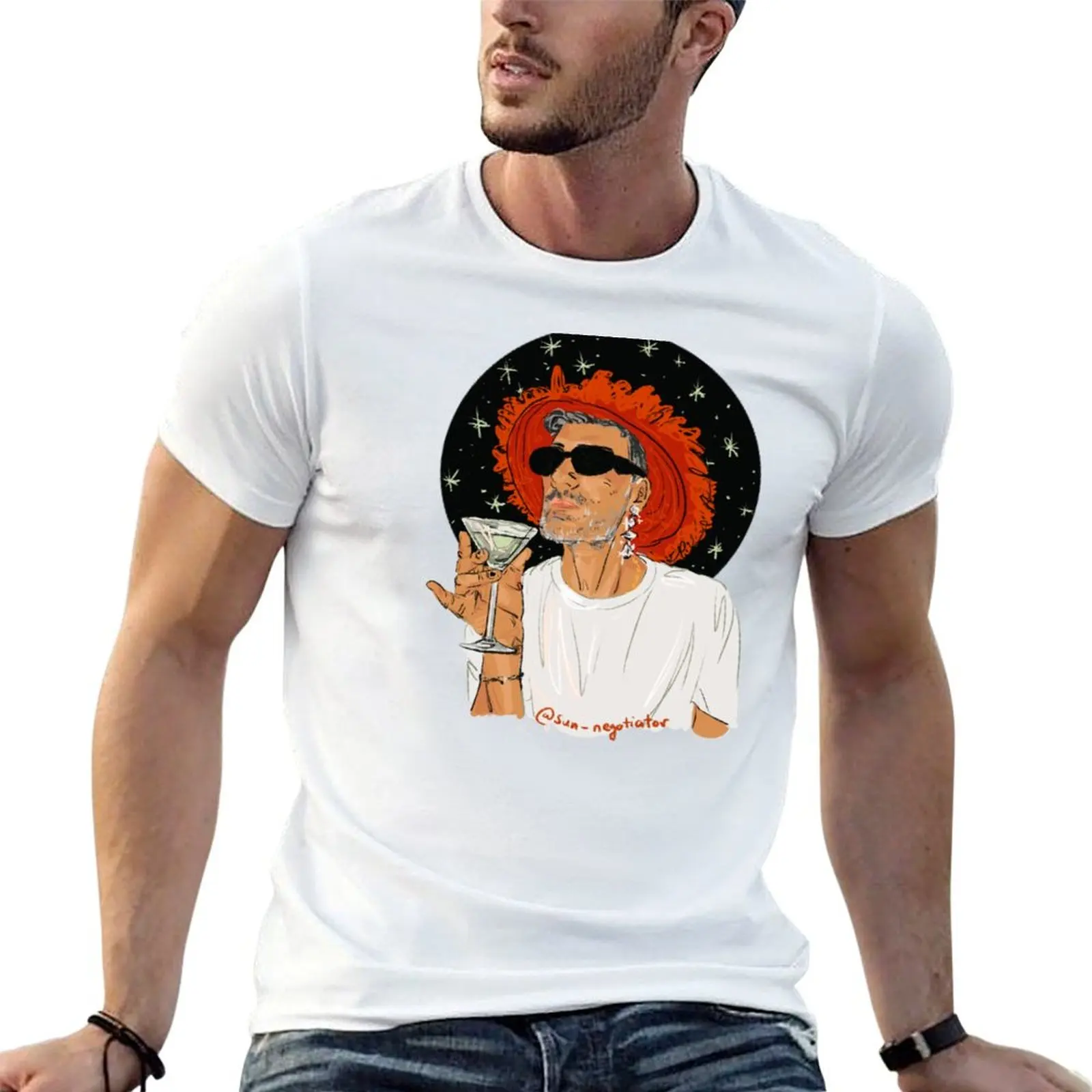 Camiseta Taika Waititi Sipping a Martini, camiseta para hombre, camiseta de algodón negra de lujo, camiseta lisa para hombre, paquete de camisetas