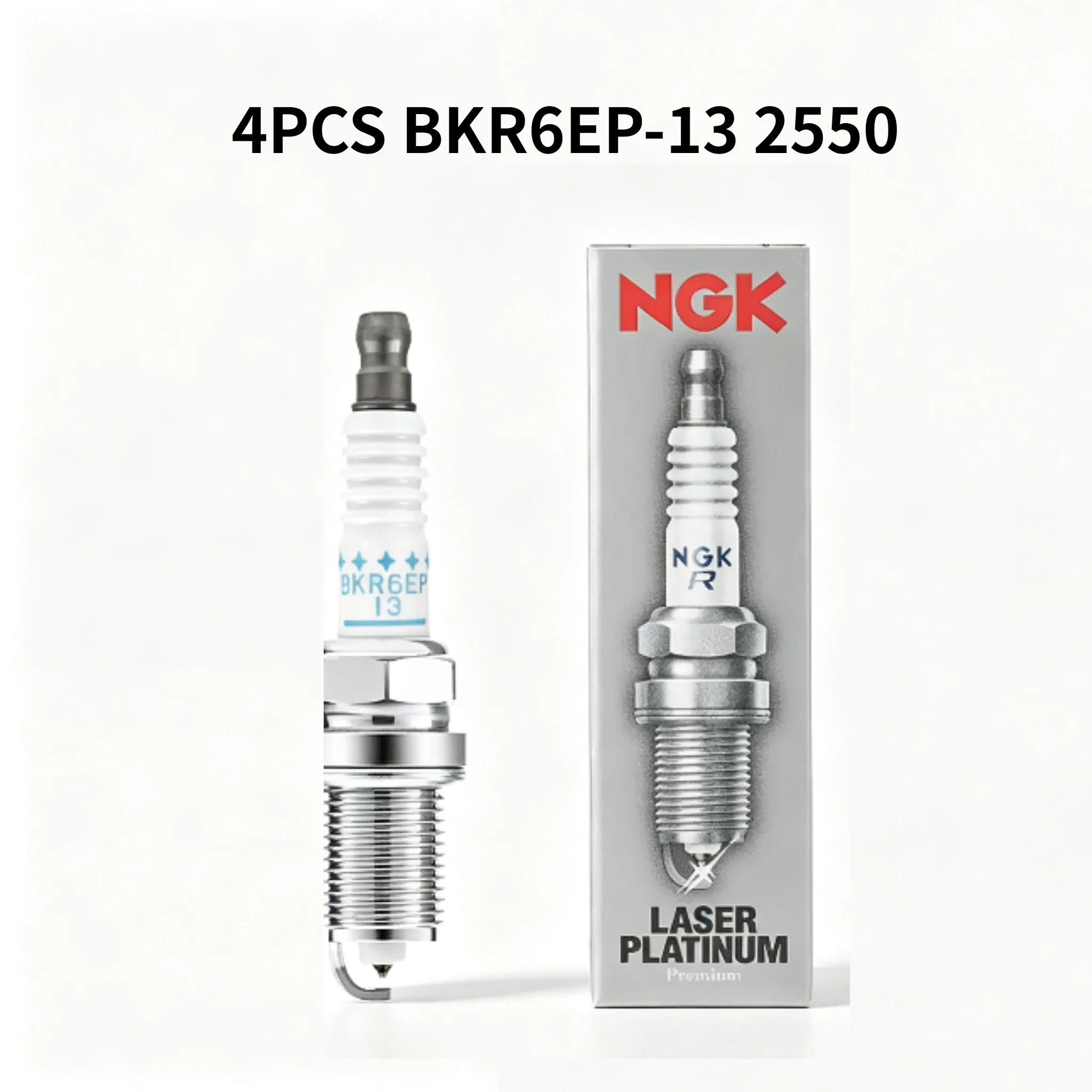4PCS NGK Laser Double Platinum Spark Plugs BKR6EP-13 2550 Replacement Fits Ford Fiesta Mazda 2