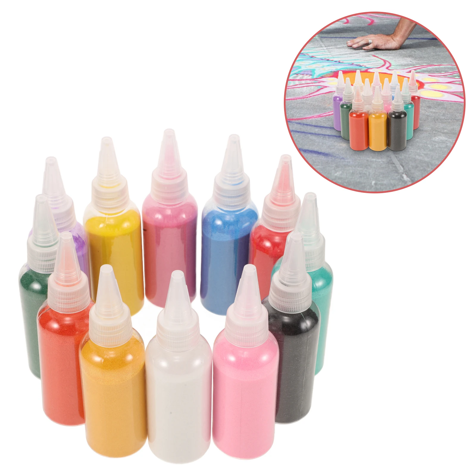 

12 Pcs Colored Sand Materials Colorful Decorative Pigment Children's Painting Crafting for Crafts