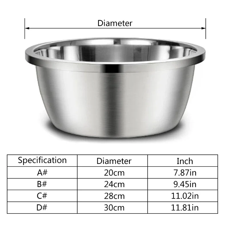 304 Stainless Steel Dog and Cat Bowls Heavy Duty Replacement Feeder Bowl Metal Food and Water Dishes for Large Breeds Pet