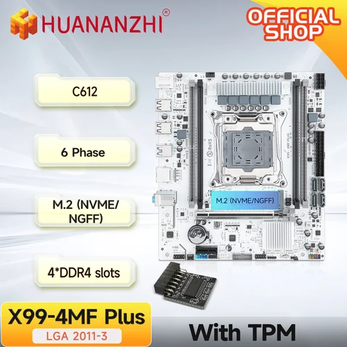 Imagen 1 del producto HUANANZHI X99 4MF plus LGA 2011-3 Xeon placa base memoria DDR4 compatible con NVMe SATA para juegos y uso comercial con TPM2.0