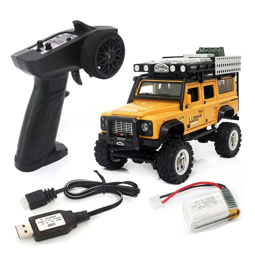 SG2801 4WD 2.4Ghz Simulation Remote Control Off-Road Climbing Car with Front and Rear Lights Vehicle Model Toy-Yellow