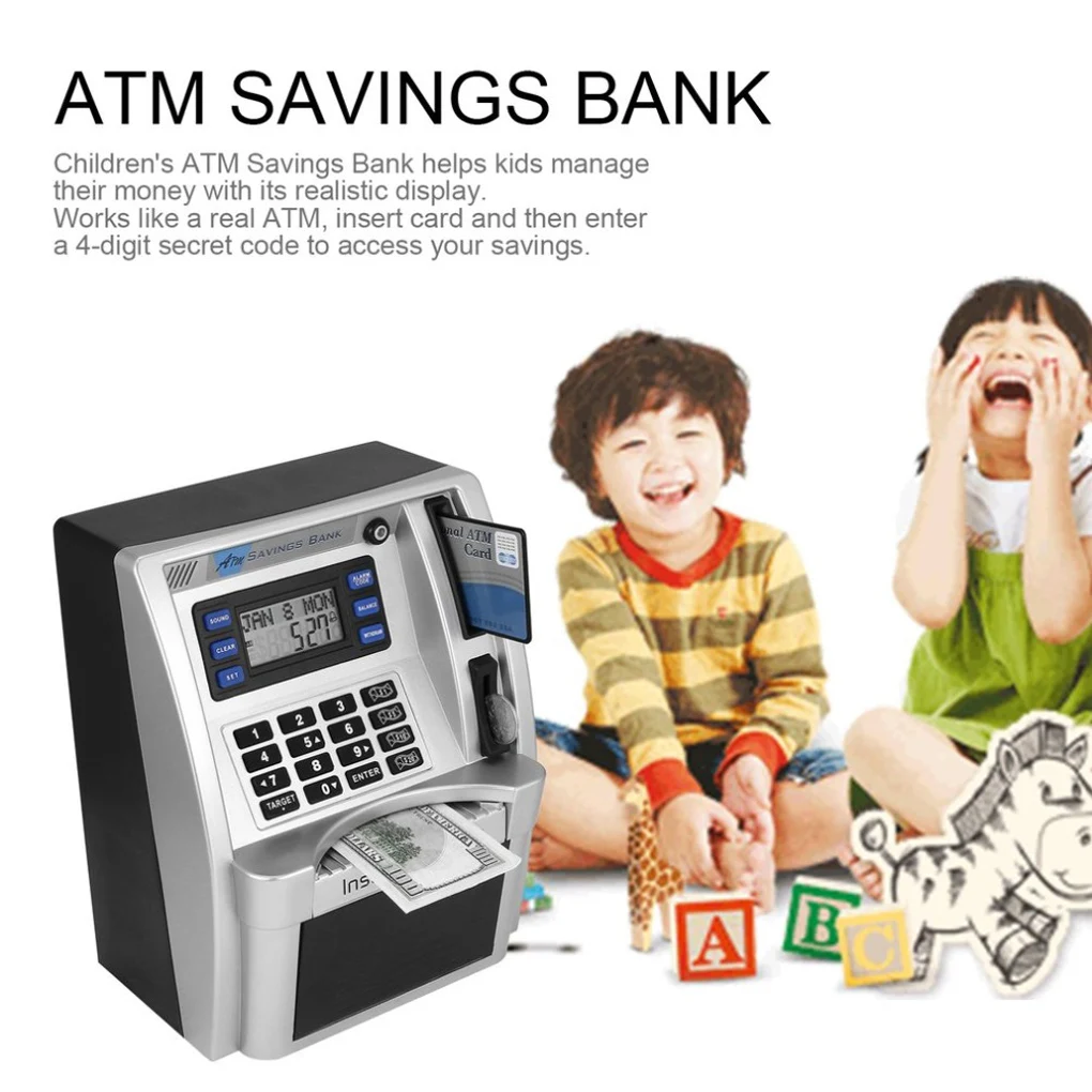 

Savings Bank Electronic Insert Bills Organizer Debit Card Password Talking ulation Toys Accessories Kids Adults