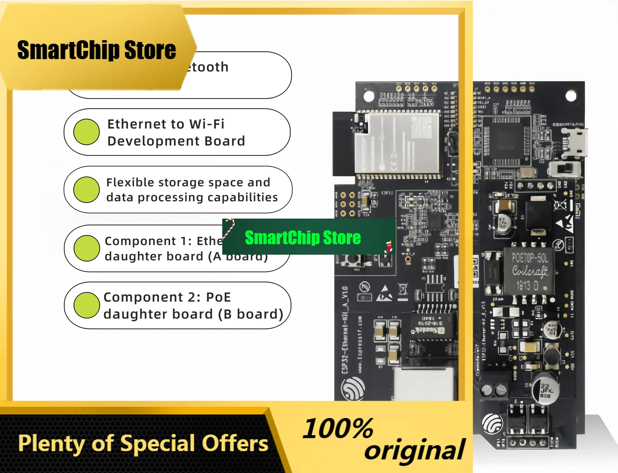 SmCpESP32-Ethernet-Kit Ethernet To Wi-Fi Development Board