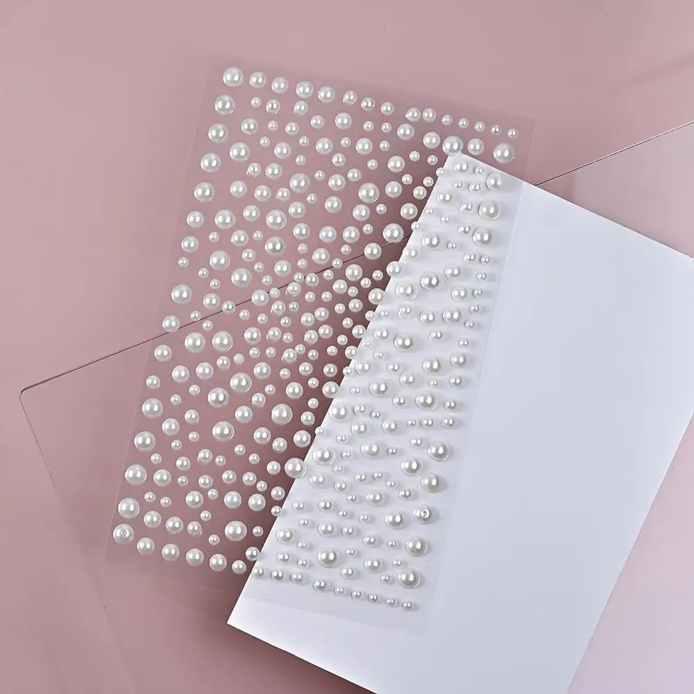 1Sheet 3D Pearl Face Tattoos Stickers Half Round Imitation Pearls Rhinestones Tattoo for Festival Party Eye/Body Makeup Decor &*