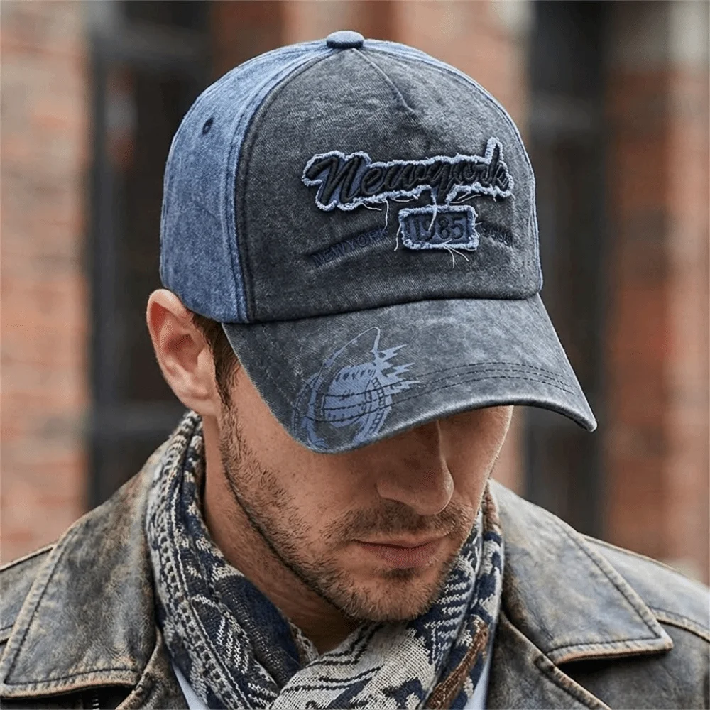 Fashion Two-Tone New York 1985 Baseball Cap Distressed Washed Cotton Dad Hat Hip Hop Adjustable Trucker Cap For Man Women Unisex