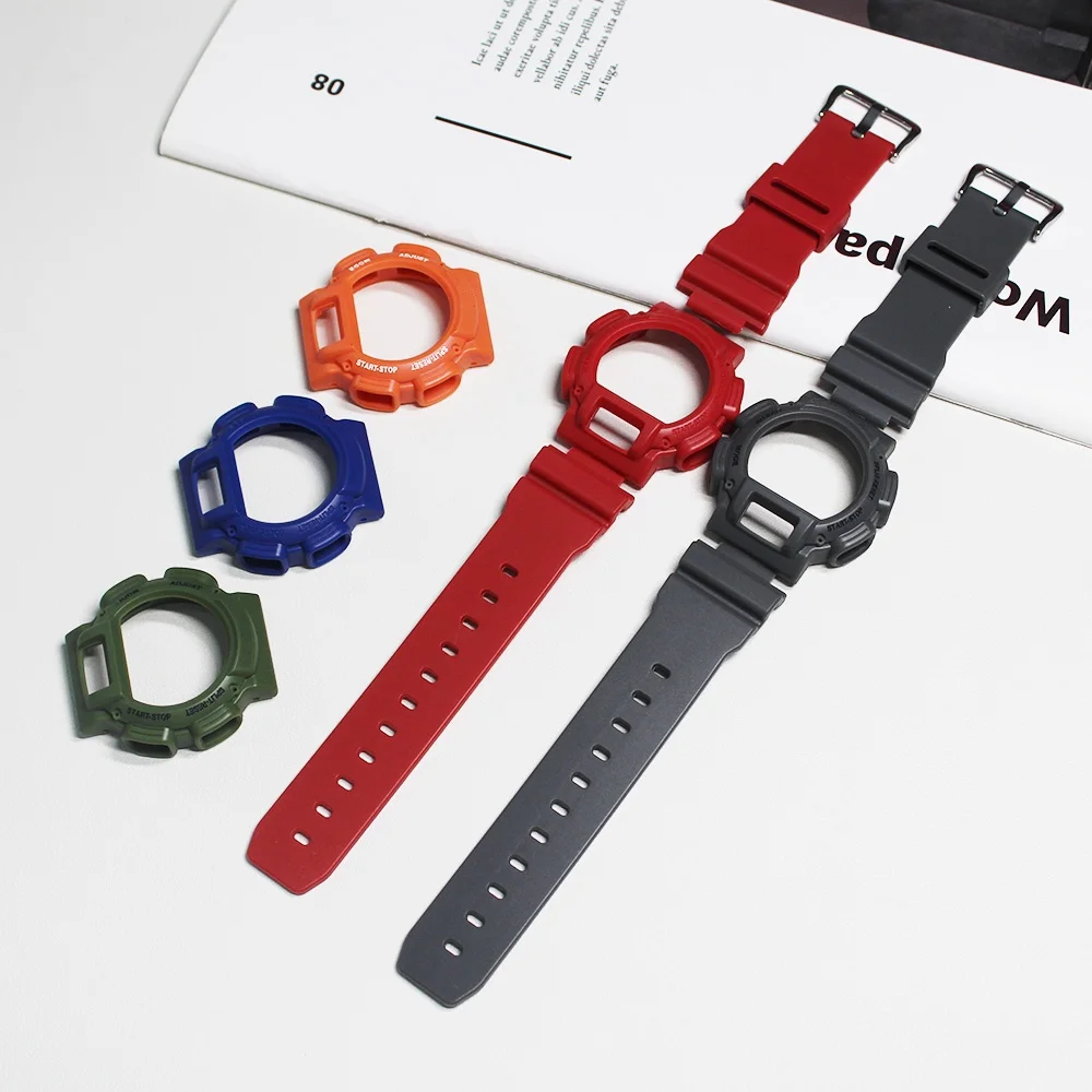 Strap and Bezel for DW-9052 / 9050 / 9051 / 004C / 9000 Watchband Waterproof Watch Band Straps and Cases Bezel