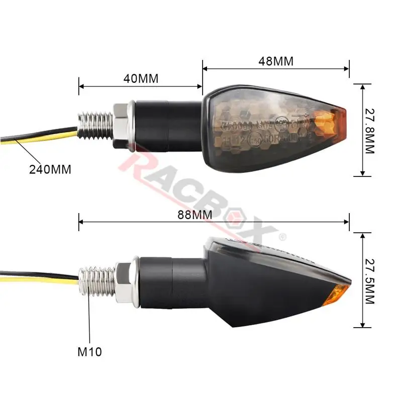 10mm Universal Motorcycle Turn Signals Lights Arrows Led Moto Front Rear Light Motorbike Scooter Indicators Blinker Amber Lamp