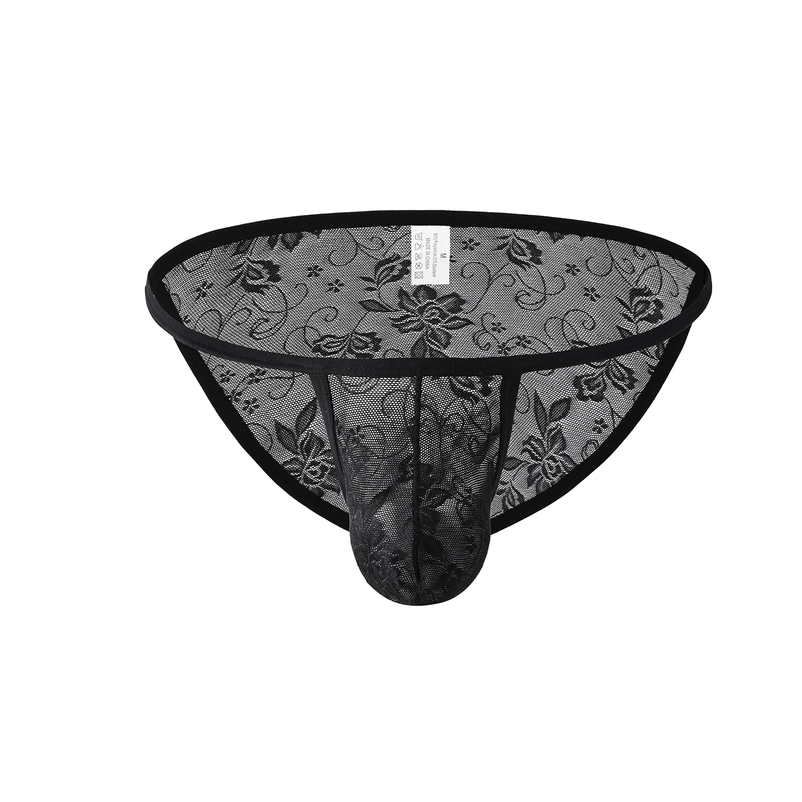 CLEVER-MENMODE Sexy Underwear Men Lace Briefs Bulge Penis Pouch Bikini See-through cueca Panties Transparent Lingerie Underpants