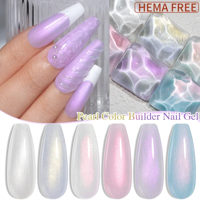 BOZLIN Pearl Color Builder Nail Gel 6 Colors Thread Shell Aurora Pink UV Varnish  Soak Off Semi Permanent Nail Art Gel Polis