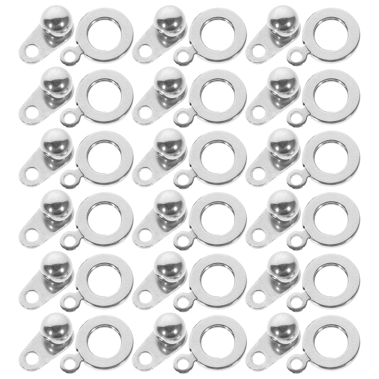 18Pcs Stainless Steel Snap Clasps Rotating Ball Socket Connectors for DIY Jewelry Making Necklace Bracelet Chain Fasteners