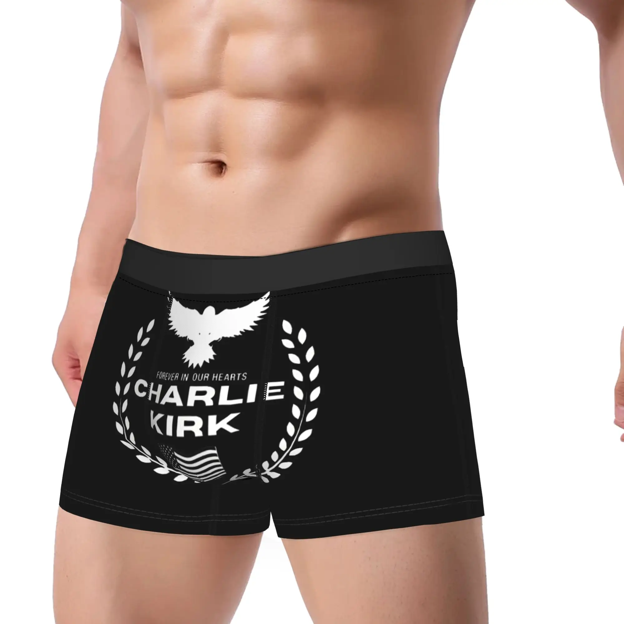 

Трусы-боксеры для мужчин Rest in Peace Charlie Kirk, удобные, качественные, больших размеров, с возможностью индивидуального дизайна