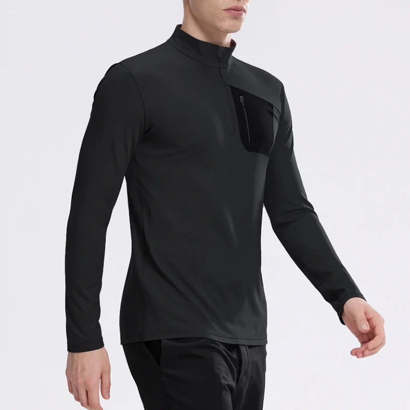 

2025 New Quick dry Men's Long Sleeved Running T-shirts Sports Gym Shirt Jogging Fitness Outdoor Activities Sportswear