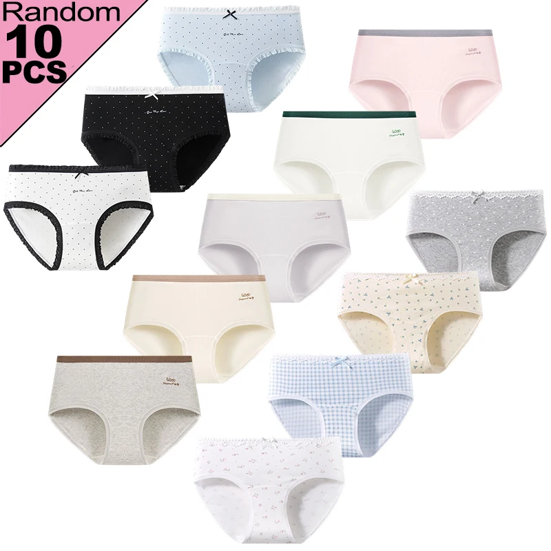 5/10Pcs Breathable Cotton Adolescent Girls Panties Comfortable Solid Design Briefs Youthful Underwear for Puberty Girls