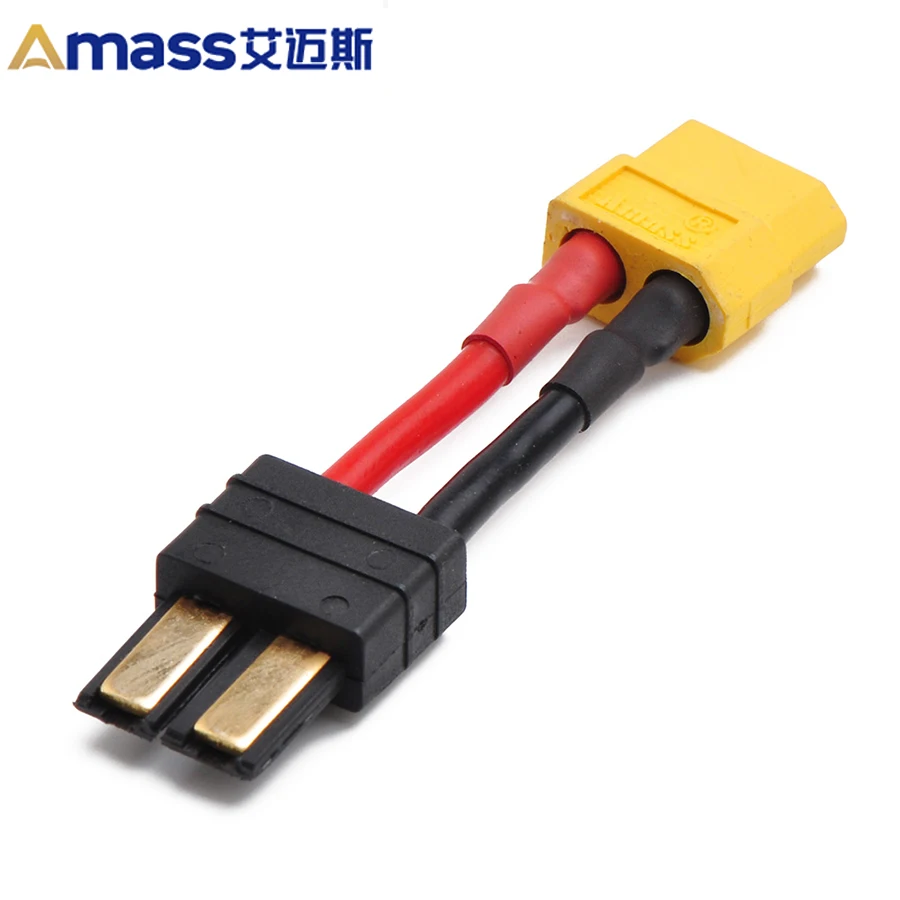 Free Shipping Amass Xt60 to Trx Female to Male Conversion Charger Cable 14awg for Rc Model Airplane Multicopter