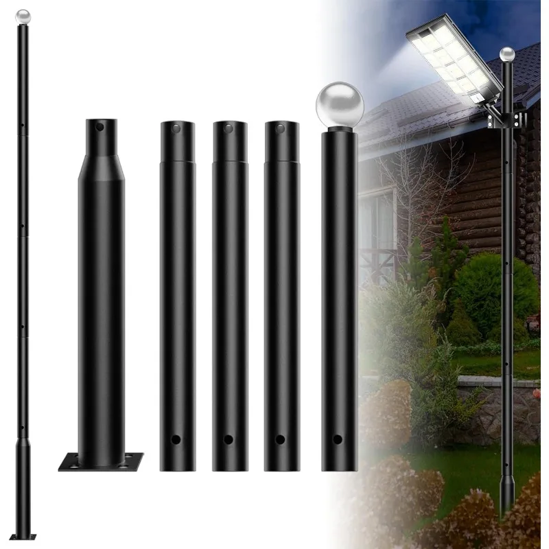 home.16.5Ft Solar Street Light Pole for Parking Lots,Outdoor House - Durable Weather-Resistant Street Poles