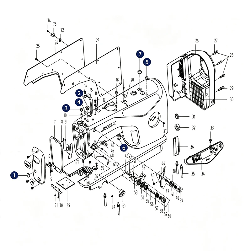 JACK A4 Rubber Oil Plugs Rubber Pads, Original Parts for A3/A5 Industrial Computer Lockstitch Sewing Machine