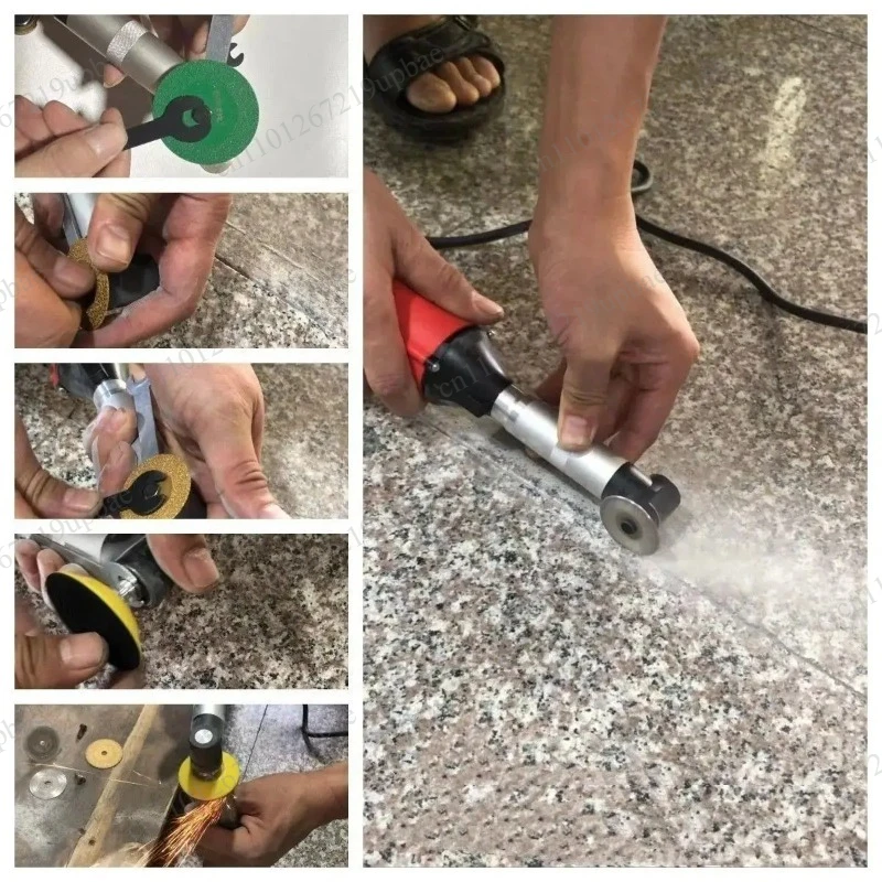 90° Right‑Angle Compact Electric Angle Grinder Variable‑Speed Handheld Polisher Multifunctional Tile Gap Cleaning Machine