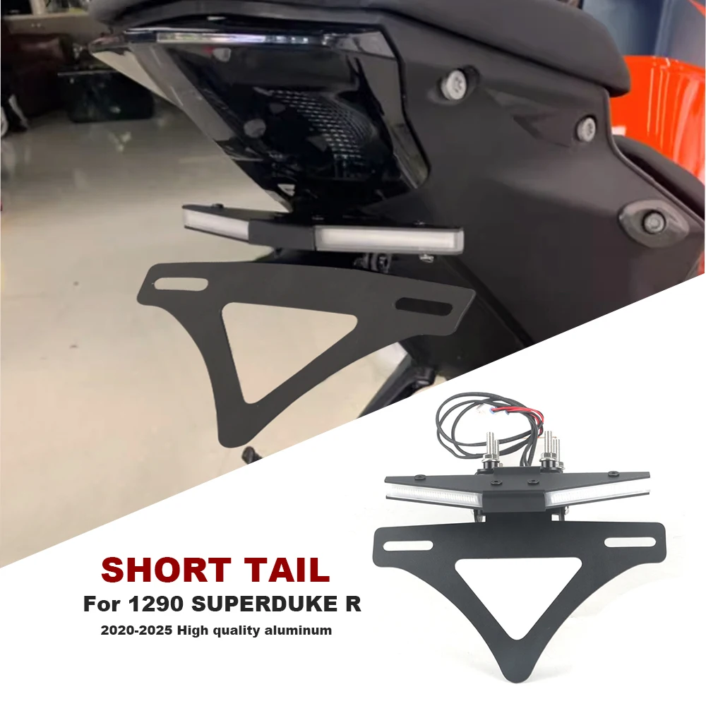 

For 1290 SUPERDUKE R 2020-2025 Motorcycle Rear Short Tail Stock Tidy License Plate Holder Tailstock Bracket LED Light