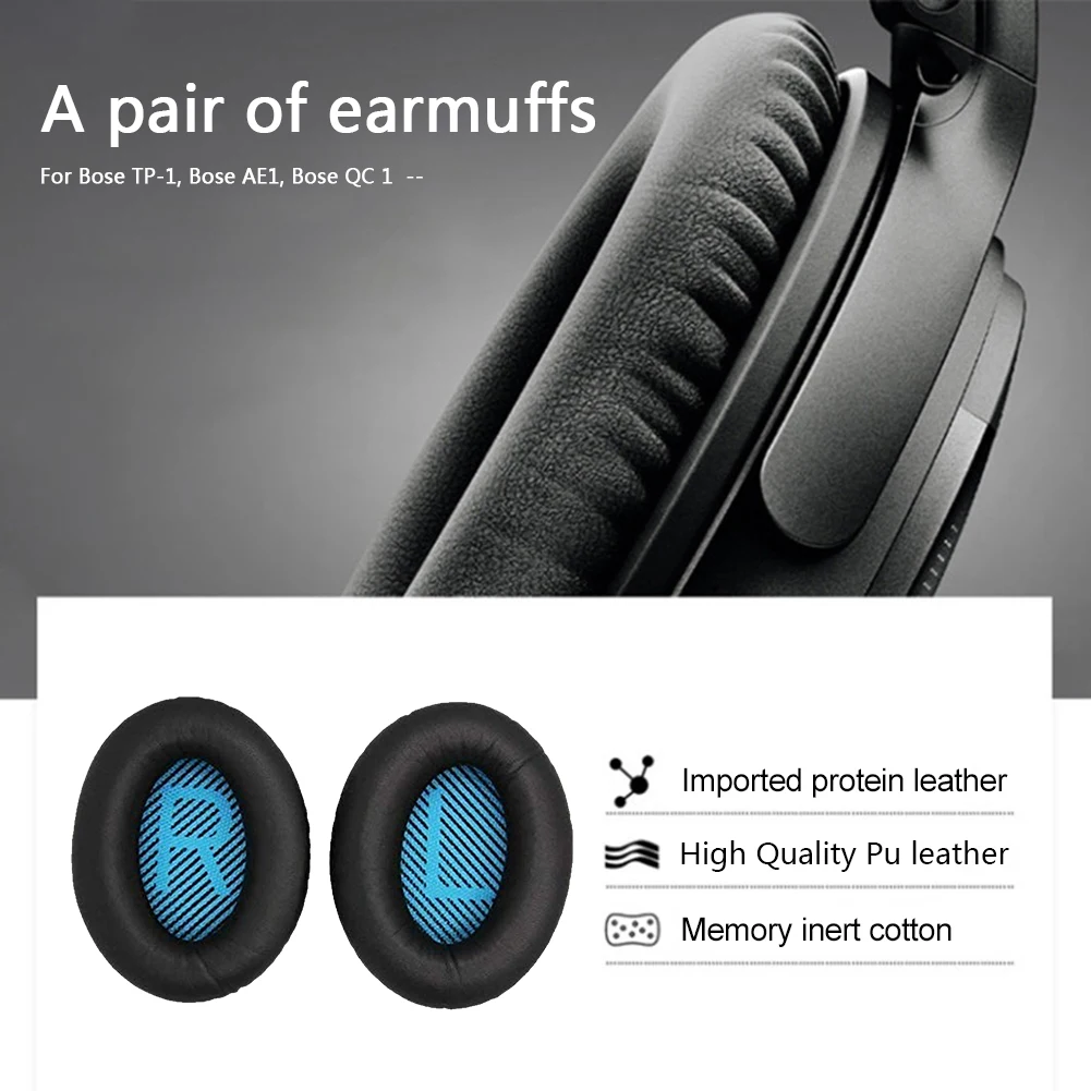 1 Pair Replacement PU Leather Ear Pads Cushions For Bose QuietComfort QC15 QC25 QC2 QC35 Ae2 Ae2i Ae2w SoundTrue Soundlink