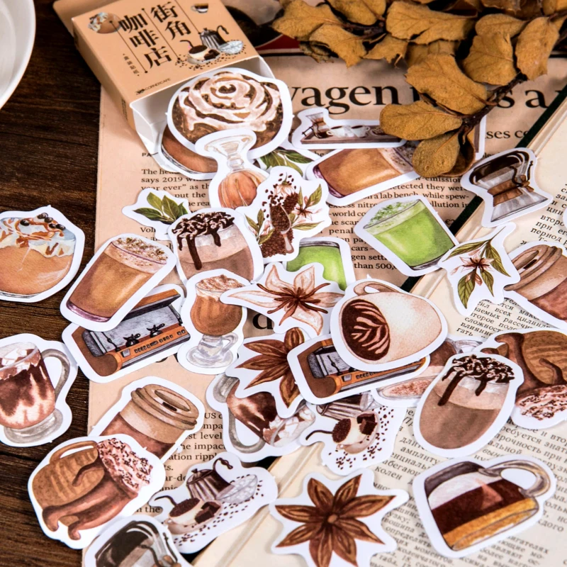 

46 Sheets Per Box Street Corner Caf é Stickers Stationery Stickers Scrapbook Diy Decoration Gift Stickers