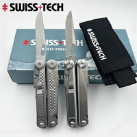 SWISS TECH 18 in 1 EDC Multitool Pliers Multi-functional Combination Tool Portable Folding Scissors Saw Blade Outdoor Equipment
