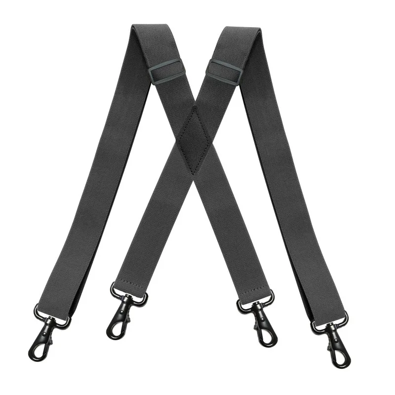 Heavy Duty Adult Suspenders Dark Style 4 Clip X-Type Elastic Men's Suspenders Black Hook Bracse Jockstrap Family Holiday Gifts