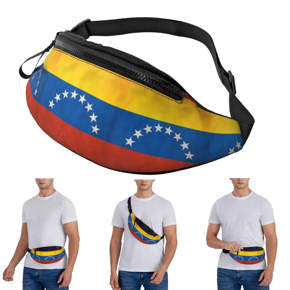 

Crossbody Waist Bag Venezuela Venezuelan Flag National Flag Of Venezuela Men Women Fanny Pack Travel Running Money Phone Pouch