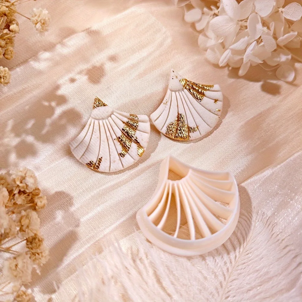 Fan Teardrop Ornate Polymer Clay Cutters Plastic Clay Earring Cutter DIY Jewelry Mold Vintage Earring Making Accessories