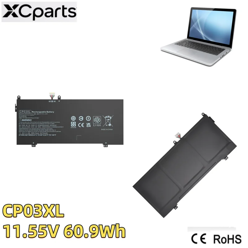 11.55V 60.9Wh New CP03XL Laptop Battery For HP Spectre x360 13-AE000 TPN-Q199 CP0306XL HSTNN-LB8E 929066-421 929072-855 6Cell