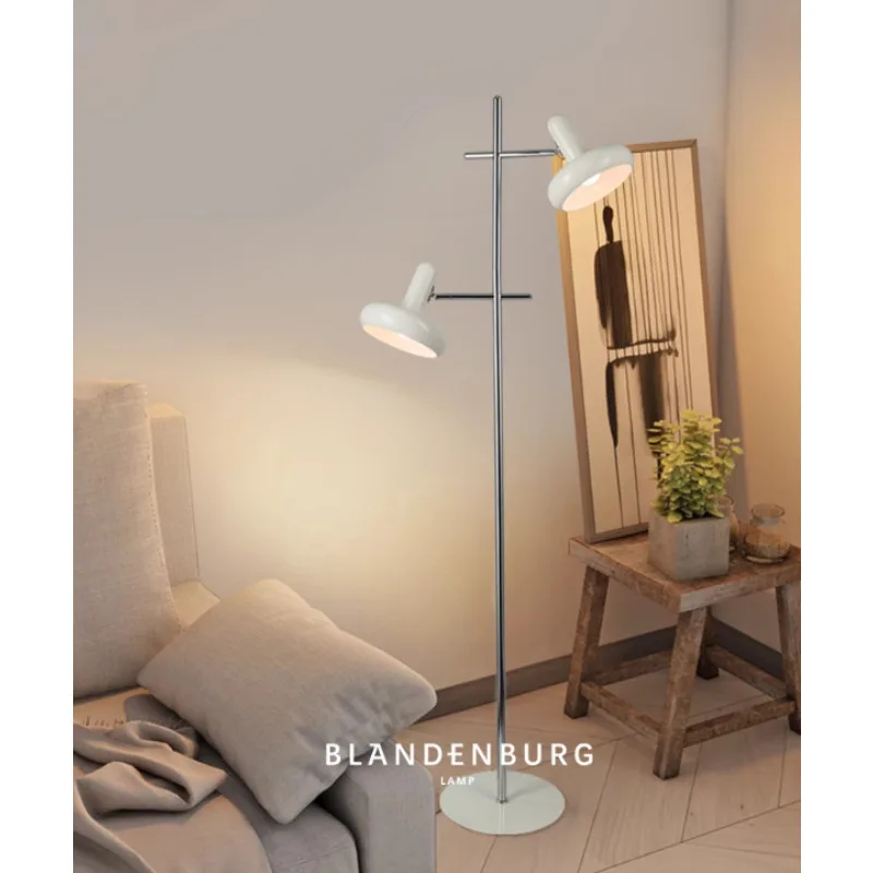 

Double Head Adjustable E27 Led Floor Lamps Cream Color Cozy Sofa Side Standing Lamp Ambient Lights Bedroom Bedside Lights