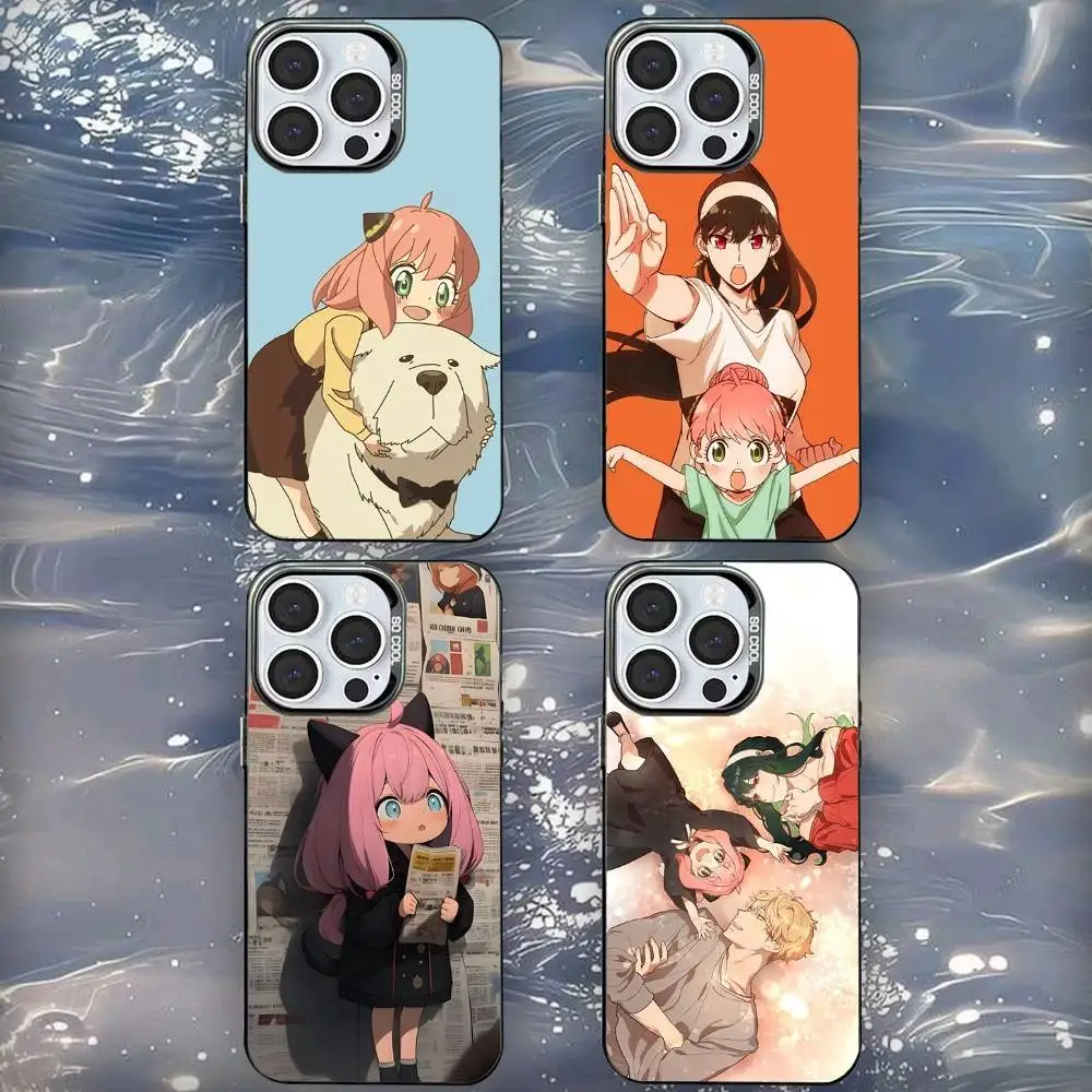 Cartoon S-Spy F-Familys Phone Case For iPhone 16,15,14,13,12,11,Mini,Pro,SE,MAX Black Matte Shockproof Cover