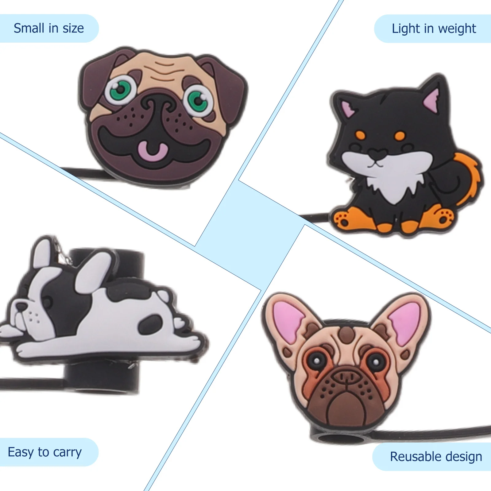 

10 Pcs Straw Cap Protectors Stopper Anti-scald Drinking Cover Silica Gel Silicone Toppers Cute
