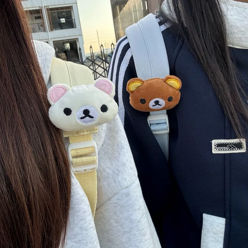 Cartoon Rilakkuma Kawaii Fluffy Cute Soft Plush Bear Keychain Bag Charm Backpack Decoration Pendant Gift For Bestie Friend Gifts