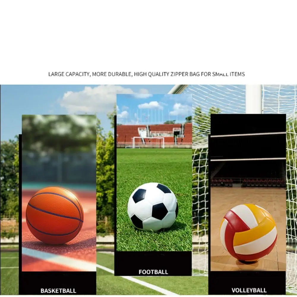 

Adjustable Basketball Mesh Bag Single Shoulder Mesh Fabric Crossbody Ball Bag Zipper Pocket Handbag Soccer Storage Case