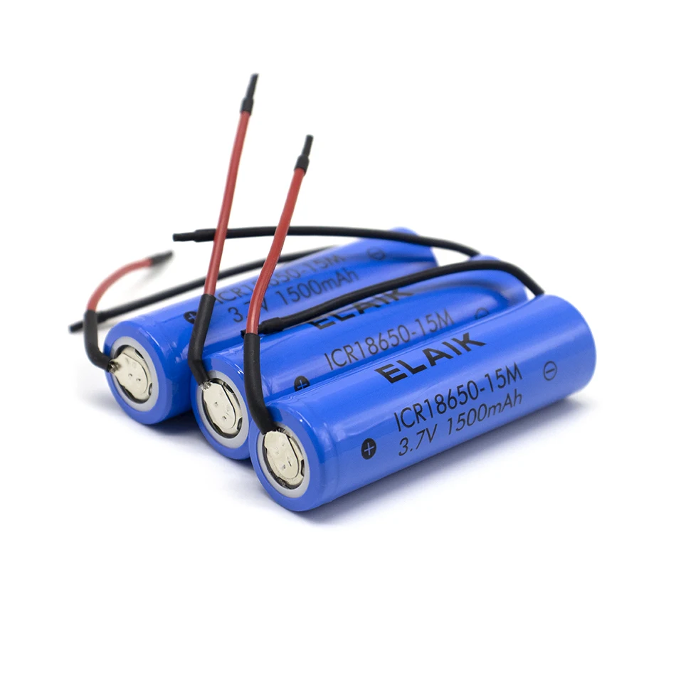 1-5PCS 3.7V ICR18650-15M 1500mAh Rechargeable Digital Lithium Battery Suitable for Small Flashlight, Small Fan Battery