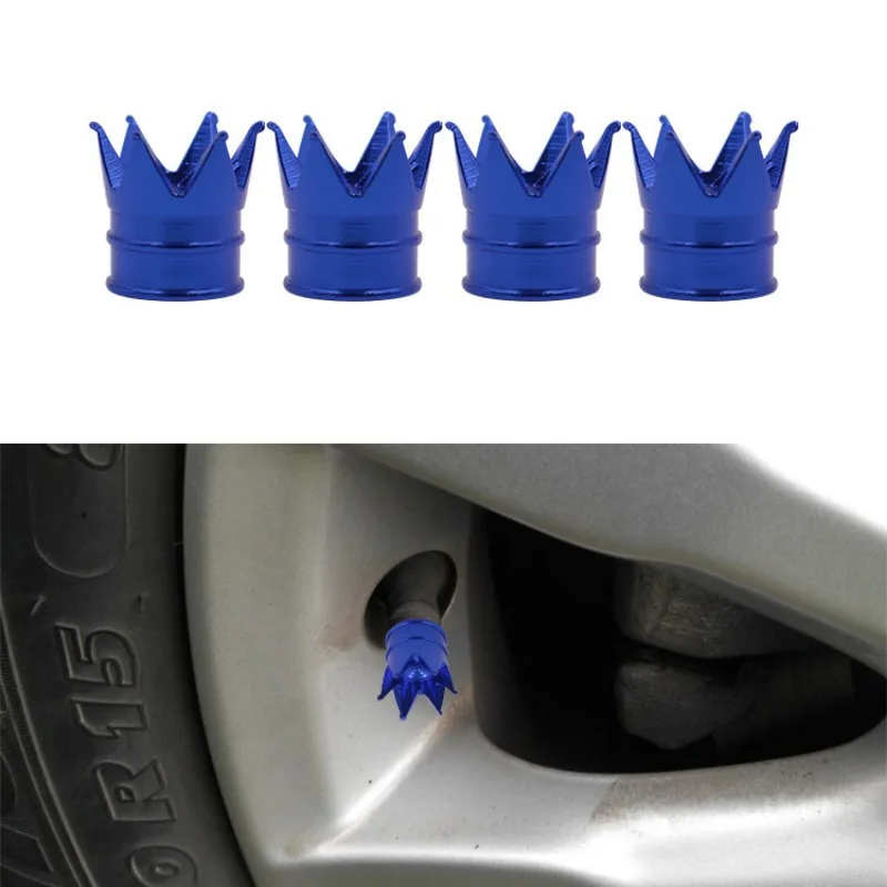 10CS Crown Styling Tire Valve Caps Aluminum Car Motorcycle Bicycle Wheel Tyre Hub Caps Tire Valve Stem Cover Decor