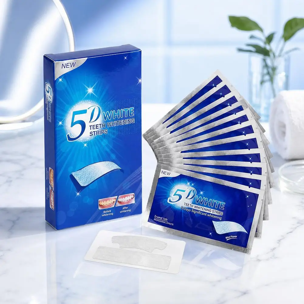 28pcs 5D Teeth Whitening Strips Professional Pap Whitening Enamel Safe Mint Flavor Oral Hygiene Reduce Sensitivity Oral Care